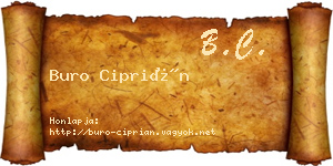 Buro Ciprián névjegykártya